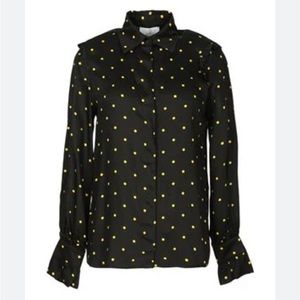 EXCHANGE UNLIMITED Black & Gold Abstract Print Shirt NWOT